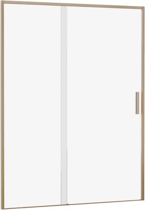 Душевая дверь Aquanet Pleasure Evo 150 AE65-N150-GBT профиль золото-никель браш, прозрачное стекло фото 1