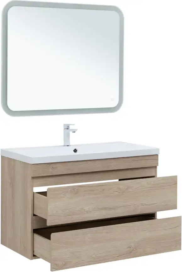 Тумба под раковину Aquanet Нота New 100 дуб светлый 334200 фото 6