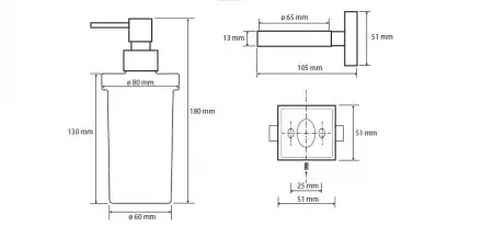 Настенный дозатор для жидкого мыла 8 см BEMETA BETA хром 132109017 фото 2