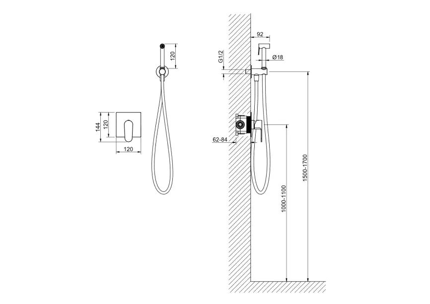 Смеситель с гигиеническим душем Aquatek Оберон AQ1219BG, Золото матовое фото 3