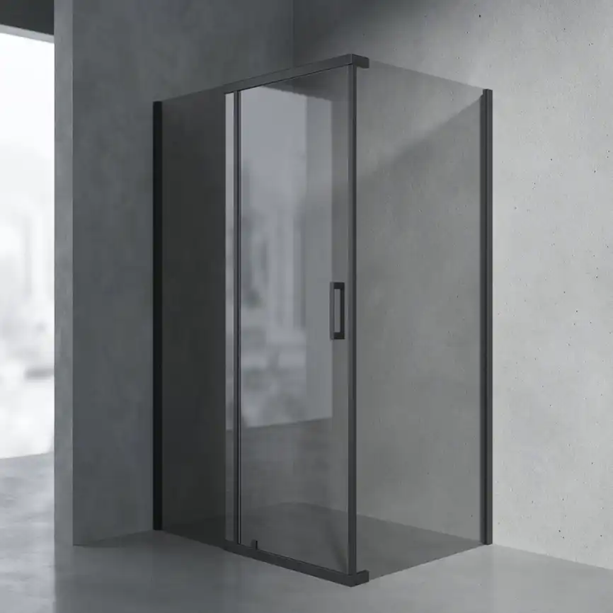 Душевой уголок AVS Фаворит 120x90 профиль черный матовый, стекло тонированное, 803-0025-195-12-90-BM-G фото 1