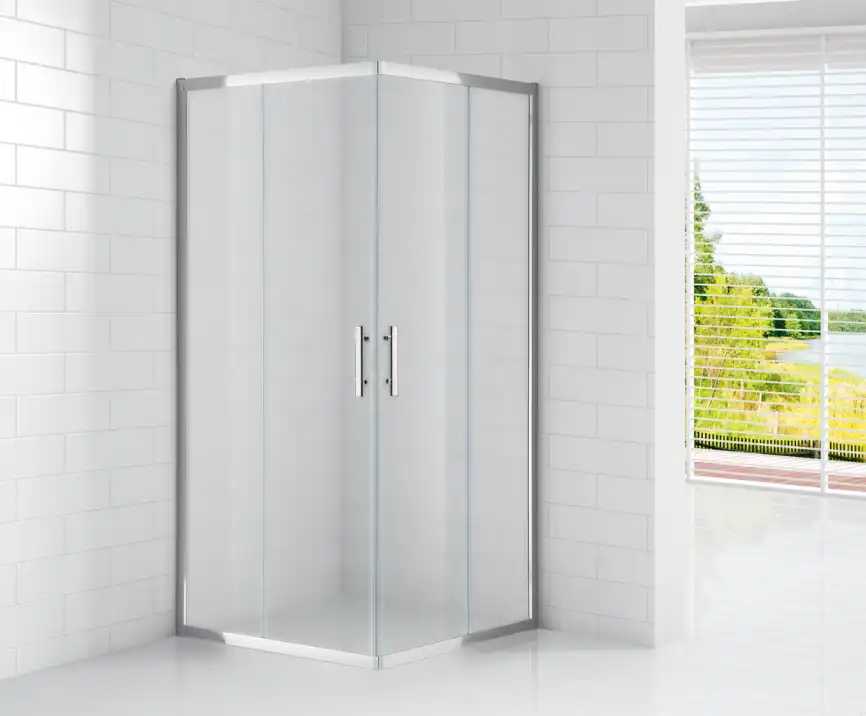 Душевой уголок CEZARES ECO-O-A-2-90-P-Cr профиль Хром стекло Рифленное фото 1