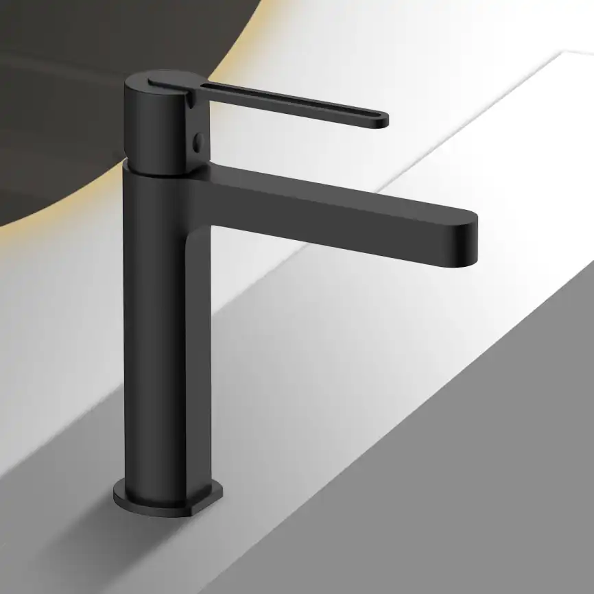 Смеситель для раковины Vincea Rondo VBF-1R1MB однорычажный, черный фото 1