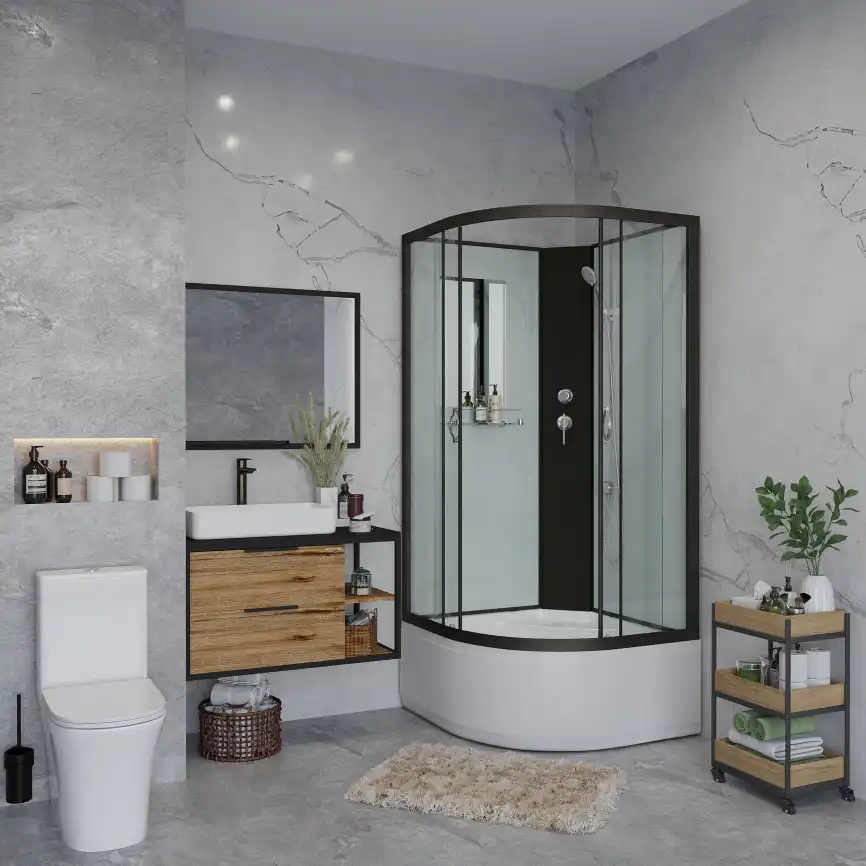 Душевая кабина Niagara Classic 100х100х200 NG-6709-14BK высокий поддон, без гидромассажа, 67091414BK фото 2