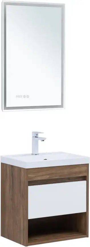 Тумба под раковину Aquanet Тренд 50 дуб рустикальный/белый сатин, 345116 фото 7