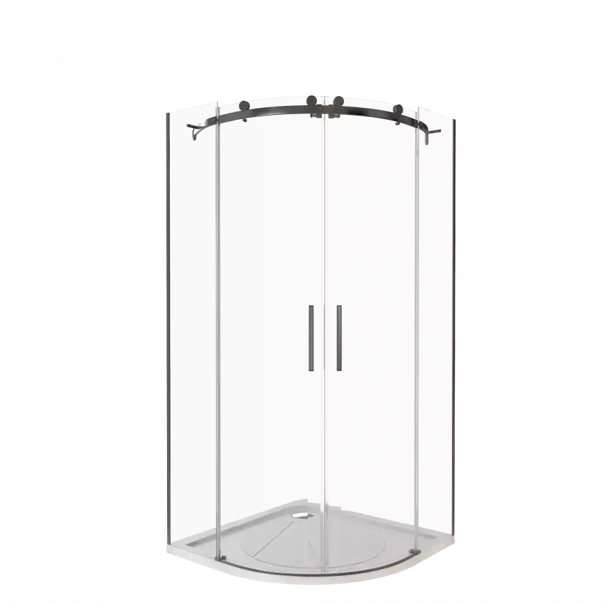 Душевой уголок Good Door GALAXY R-TD-100-C-B профиль Черный стекло прозрачное фото 2