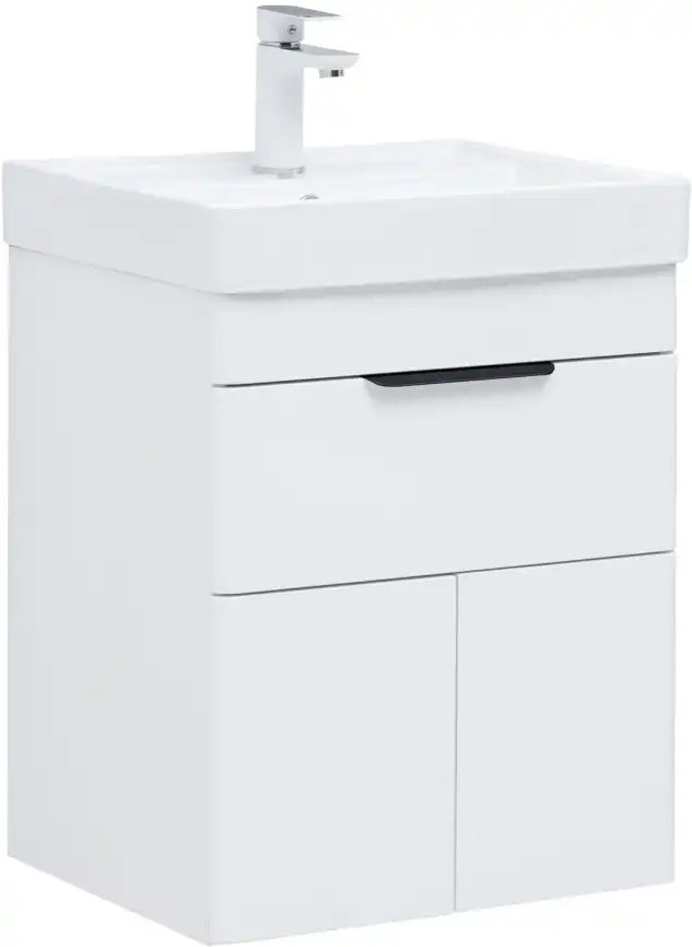 Тумба под раковину Aquanet Ирис new 50 белый глянец (1 ящик, 2 дверцы) 310147 фото 6