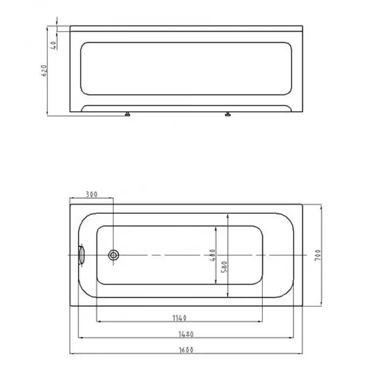 Акриловая ванна AZARIO BELLA 160х70 AV.0020160, прямоугольная фото 6
