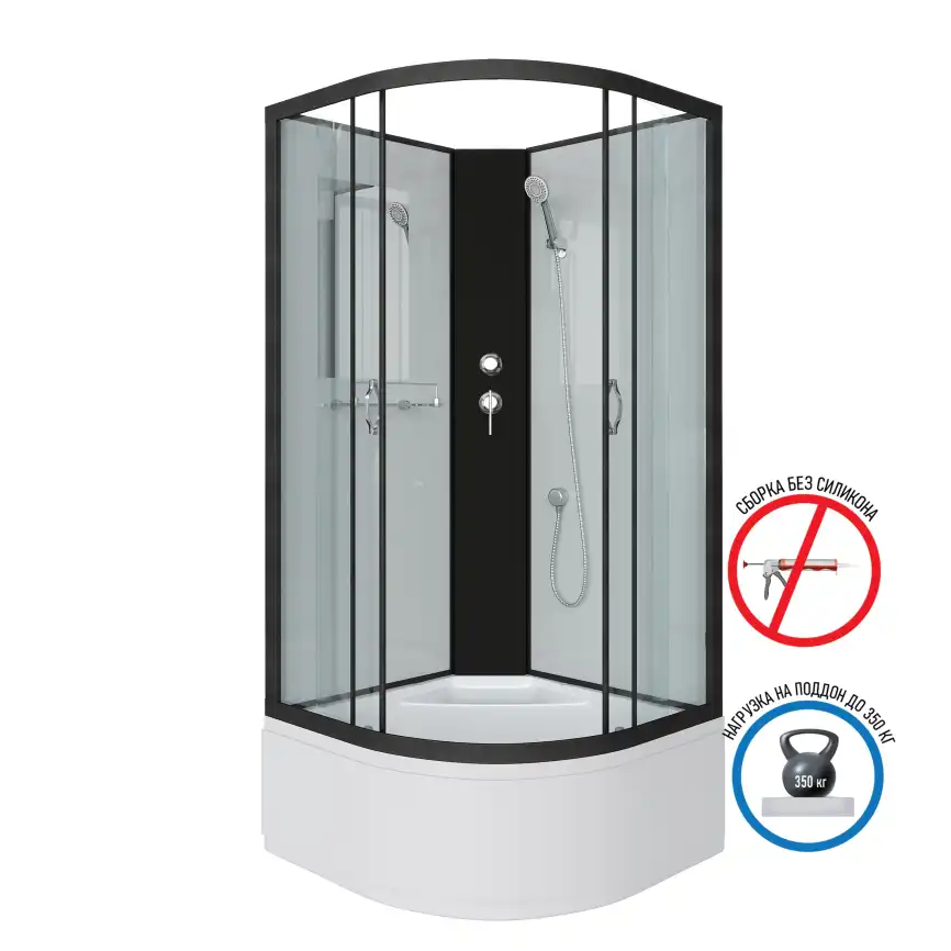 Душевая кабина Niagara Classic 100х100х200 NG-6709-14BK высокий поддон, без гидромассажа, 67091414BK фото 1