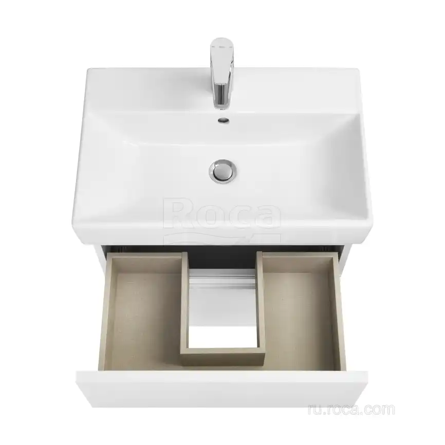 Тумбы под раковину Roca Oleta 60 A857639501 подвесная, цвет, Белый матовый фото 3