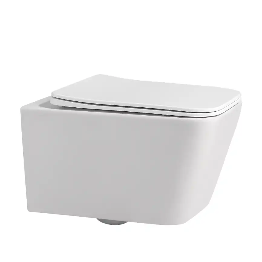 Подвесной унитаз ABBER Rechteck AC1201MW белый матовый, безободковый, с сиденьем микролифт фото 1
