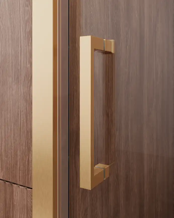 Душевая дверь CEZARES MOLVENO-BF-1-160-C-BORO-IV стекло Прозрачное, профиль Брашированное золото фото 2