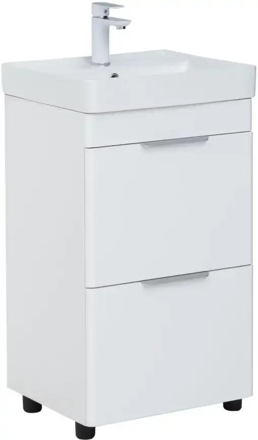 Тумба под раковину Aquanet Ирис new 50 белый глянец (2 ящика) 310151 фото 9