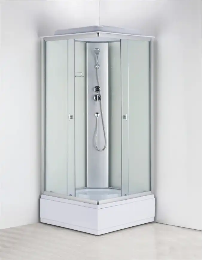 Душевая кабина Loranto 90х90 CS-990ETM/W-90, средний поддон, цвет профиля матовый хром фото 2