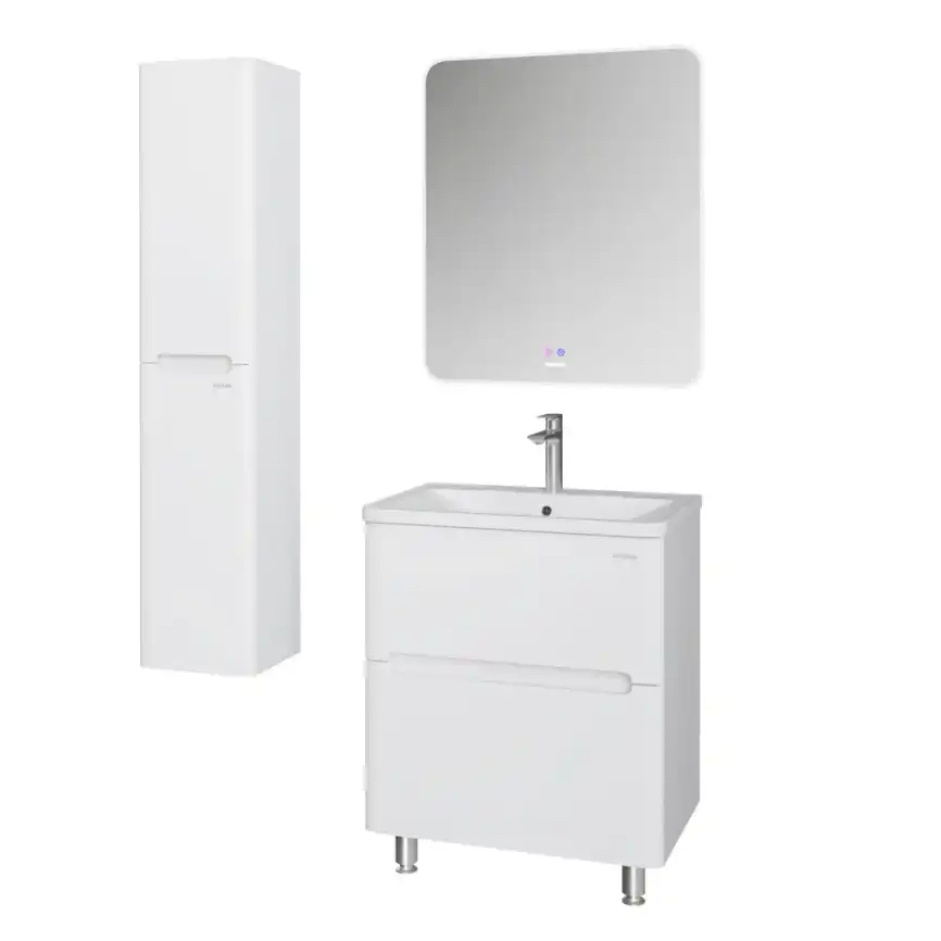 Тумба под раковину Grossman Адель-Норма 70 напольная, белая глянцевая (107018) фото 2