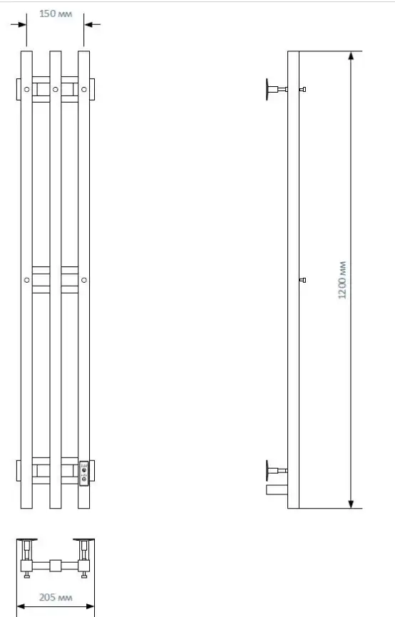 Полотенцесушитель электрический Aquanet Verto 120х15, хром фото 2