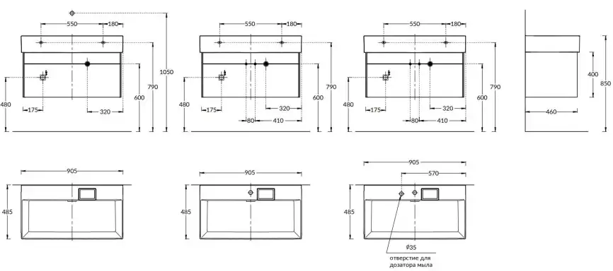 Тумба под раковину Kerama Marazzi LOGICA 90 см, LOG.90.2\ST подвесная, стальной серый фото 4