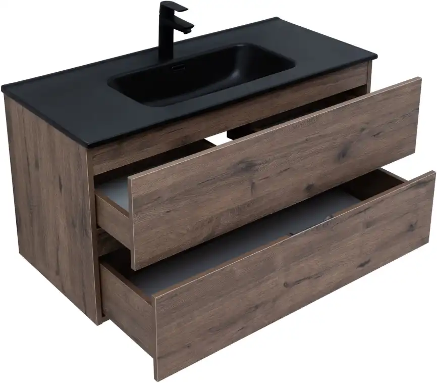 Тумба под раковину Aquanet Алвита New 100 2 ящика, дуб веллингтон табак 334188 фото 4