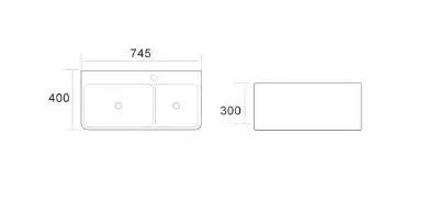 Умывальник CeramaLux A1007 745х400х300 Подвесная цвет Белый фото 2