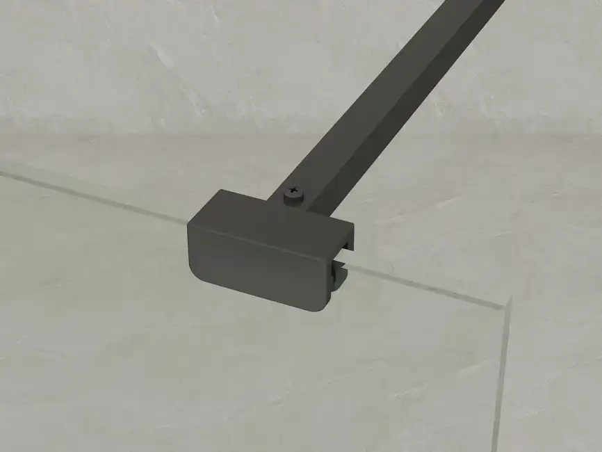 Душевая перегородка Loranto Walk-in 80 CS-W02B-80, профиль черный матовый, стекло Прозрачное, лофт клетка фото 3