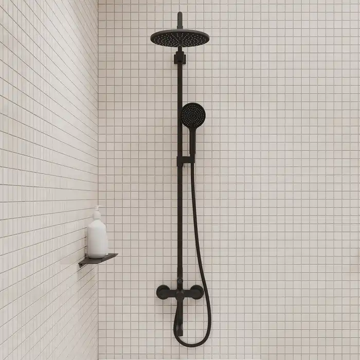 Душевая система IDDIS Aiger AIGBL3Fi06 для ванны с изливом цвет, Матовый черный фото 4