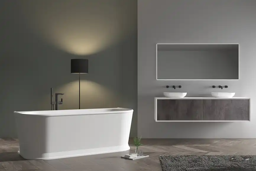 Акриловая ванна Abber 170х80 AB9276, отдельностоящая, Белая глянцевая фото 3