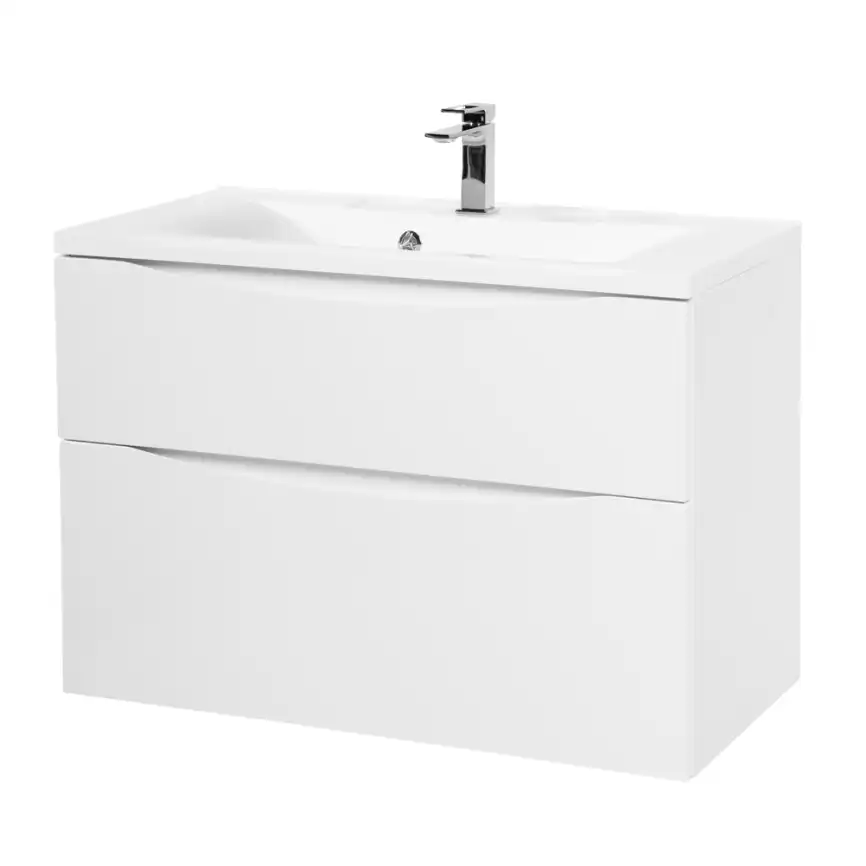 Тумба под раковину BelBagno MARINO-H60-800-2C-SO-BL-P подвесная Bianco Lucido фото 8