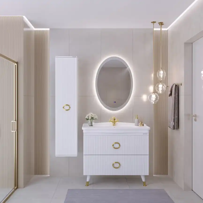 Тумба под раковину Grossman Атрио 105 напольная, белая глянцевая (1010501) фото 2