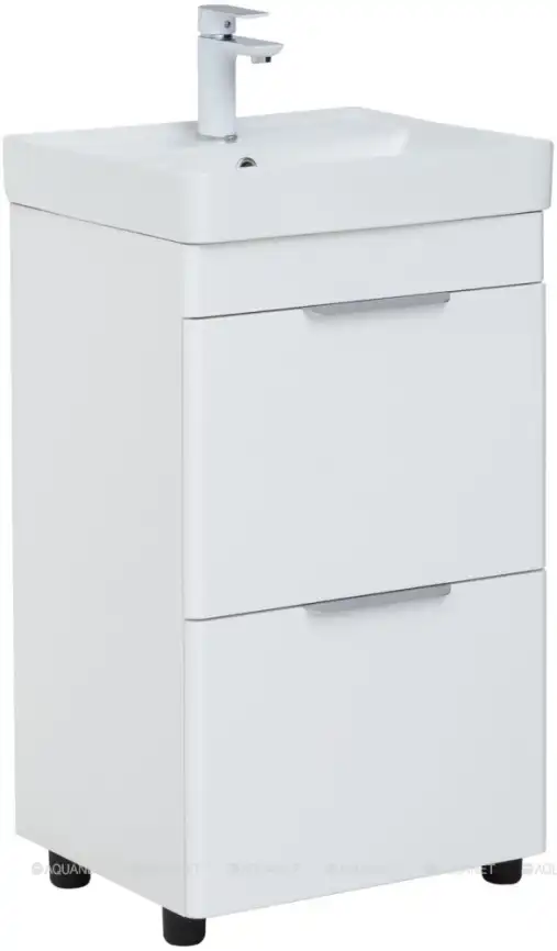 Тумба под раковину Aquanet Ирис new 50 белый глянец (2 ящика) 310151 фото 1