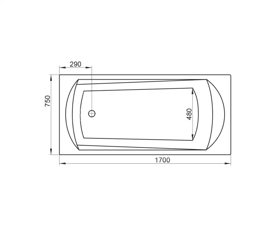 Акриловая ванна Ravak DOMINO 170х75 C631000000 прямоугольная, Белая фото 2