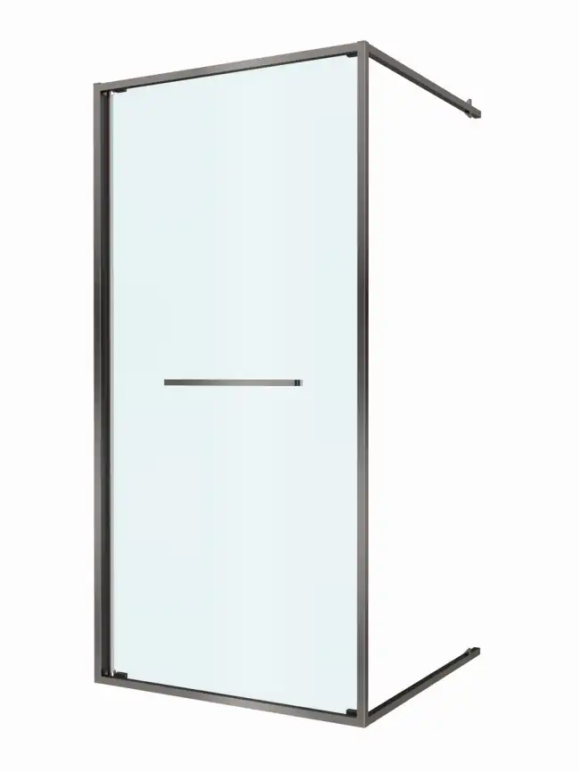 Душевая дверь CEZARES LUX-B-FS-1-90-C-GM прозрачное стекло, профиль Оружейная сталь фото 9