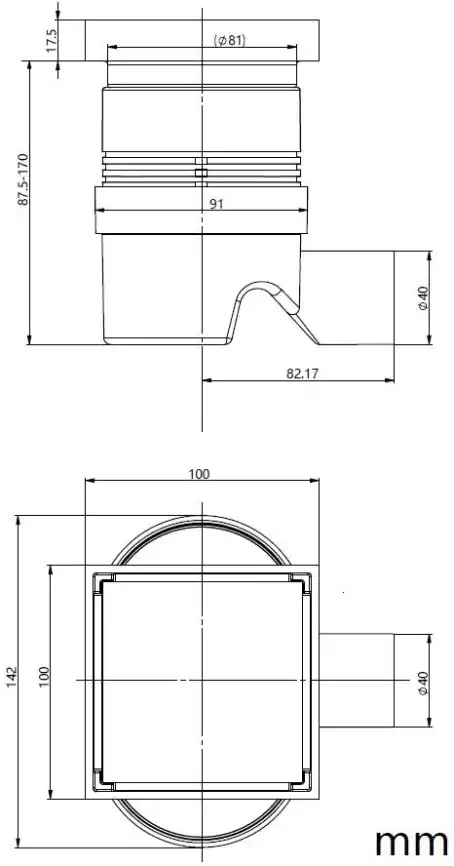 Душевой трап Allen Brau Priority 9.50023.BN 100 никель браш фото 2