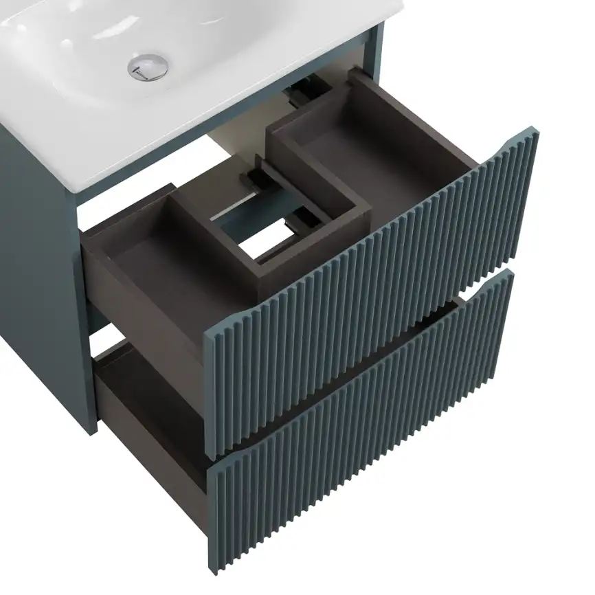 Тумба под раковину BelBagno UNO-600-2C-SO-AO подвесная, Голубой Матовый фото 7