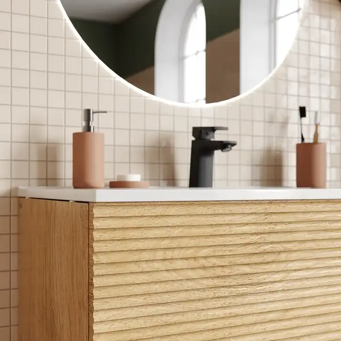 Тумба с раковиной IDDIS Bild 80, подвесная, Дуб светлый, BIL80V0i95K фото 11