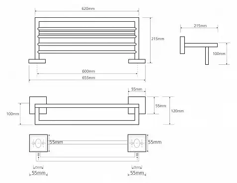Полочка для полотенеца с вешалкой 65,5 см BEMETA BETA хром 132205072 фото 2