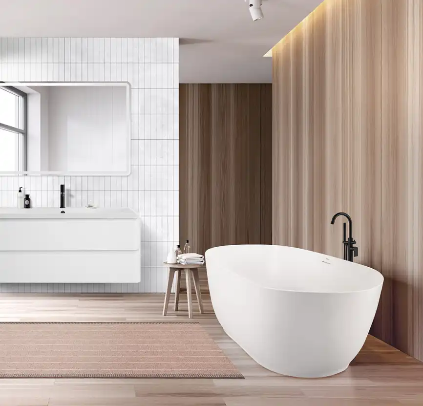 Акриловая ванна BELBAGNO 170х80 BB413-1700-800-MATT овальная, отдельностоящая, Белая матовая фото 5