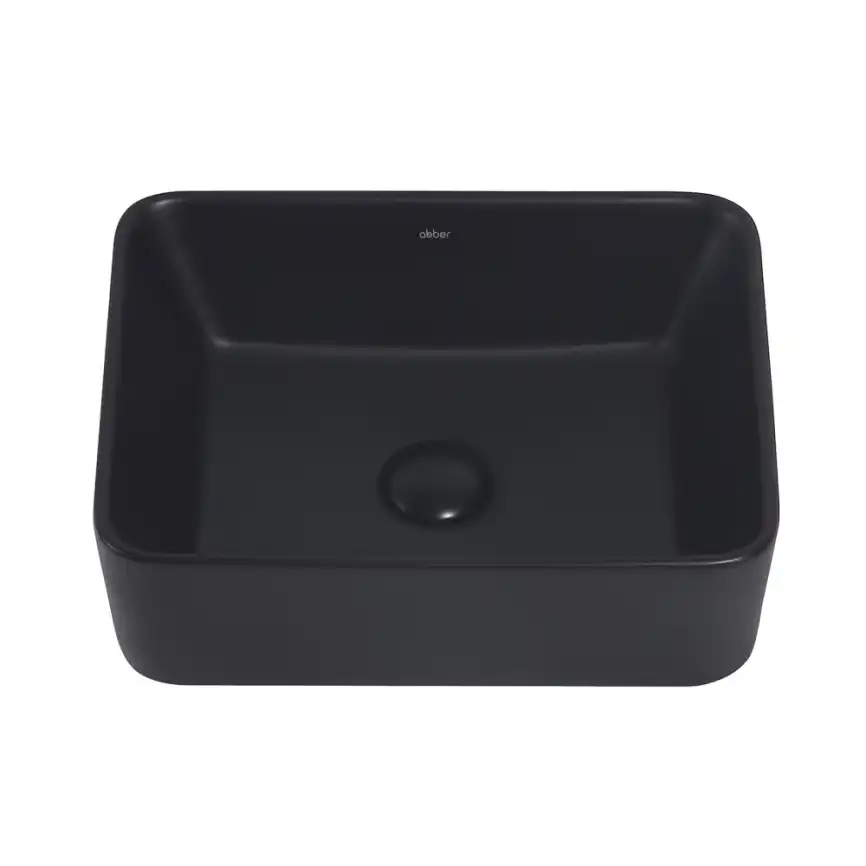 Раковина накладная ABBER RECHTECK 40,5х30х13 AC2213MB, прямоугольная, черная матовая фото 2