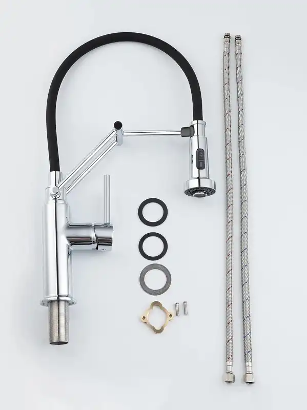 Смеситель для кухни Aquatek Европа AQ1388CR с выдвижной лейкой, Хром фото 7