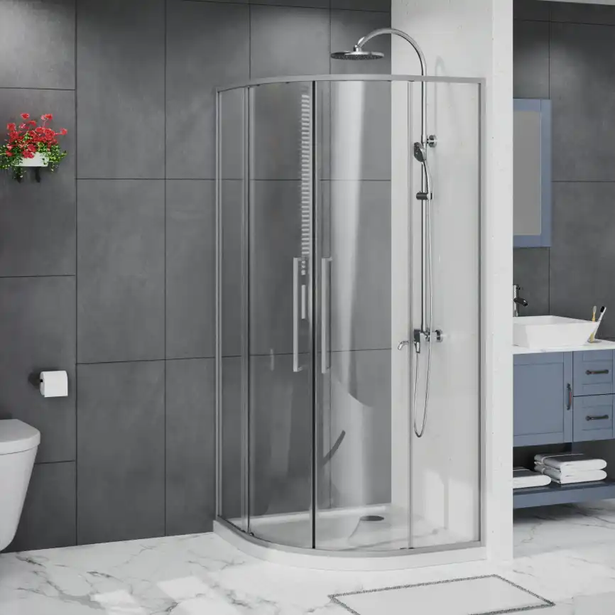 Душевой уголок Azario 100х100 AZ-S43-100-MGR-CL, профиль графит матовый, стекло Прозрачное фото 1