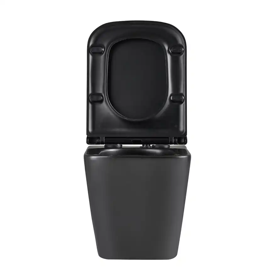 Подвесной унитаз Lemark FLOREX 9612002, безободковый с сиденьем микролифт, смыв вихревой Торнадо 3.0, чёрный матовый фото 5