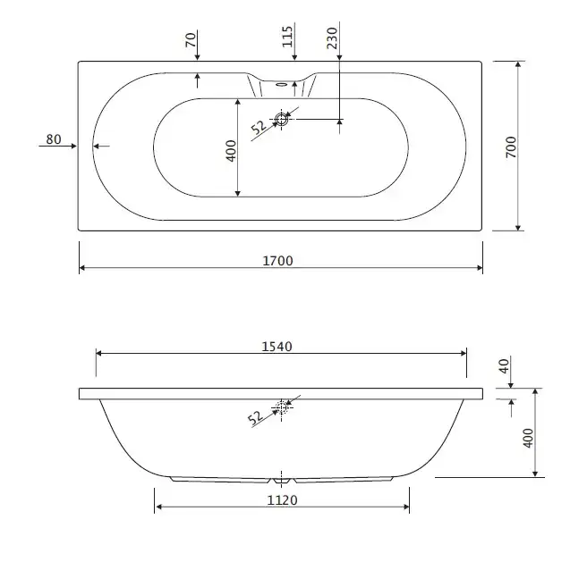 Акриловая ванна CEZARES CALISTO-170-70-45-W37 фото 3