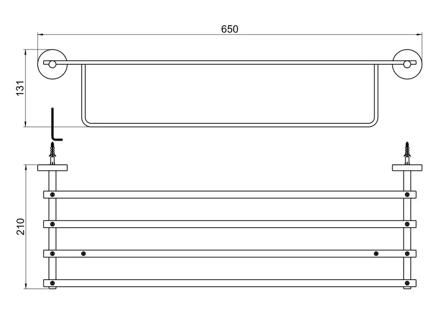 Полка для полотенец Aquatek Бетта AQ4615BGM, Оружейная сталь фото 2