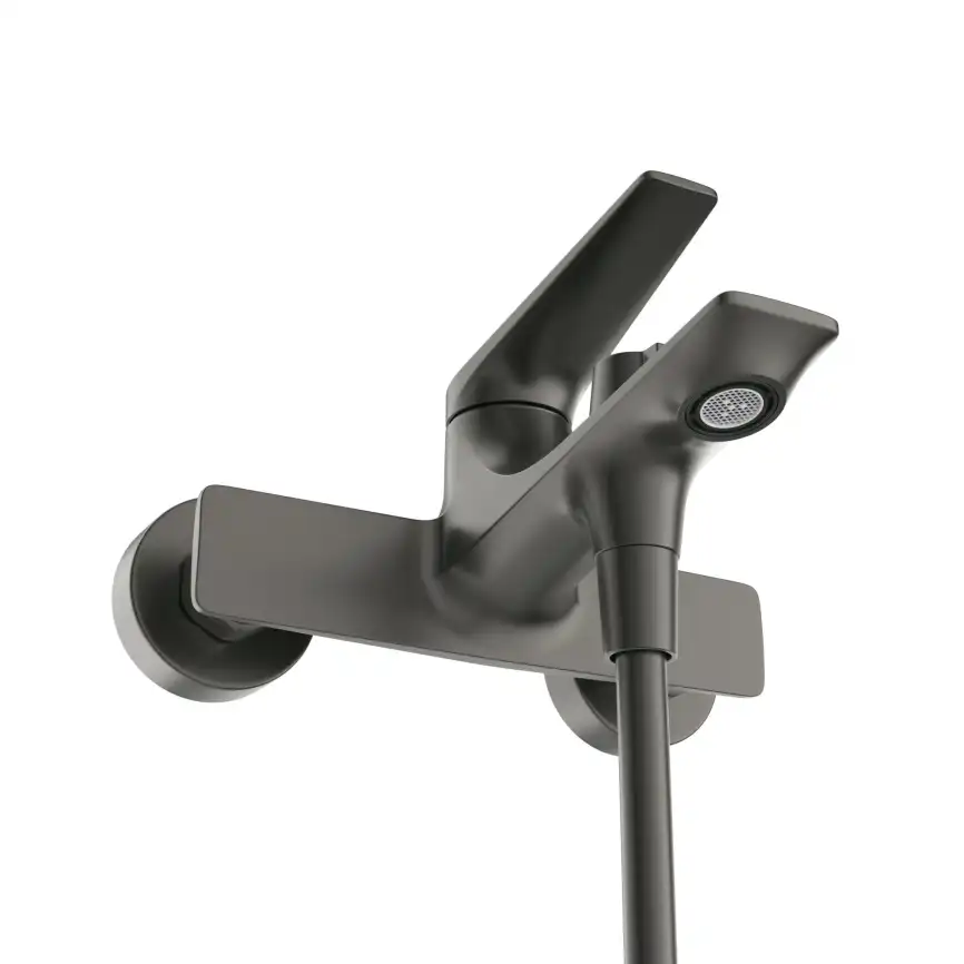 Смеситель для ванны и душа Cezares LINER-VD-GM, Оружейная сталь фото 3