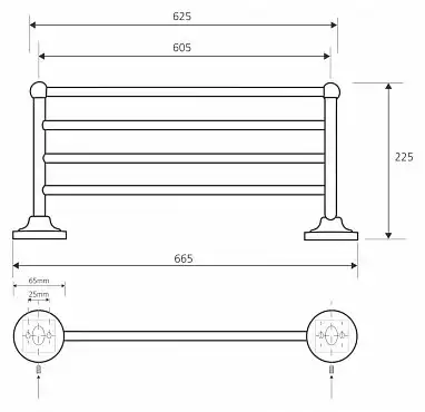 Полочка для полотенец 66,5 см BEMETA RETRO бронза 144102187 фото 2