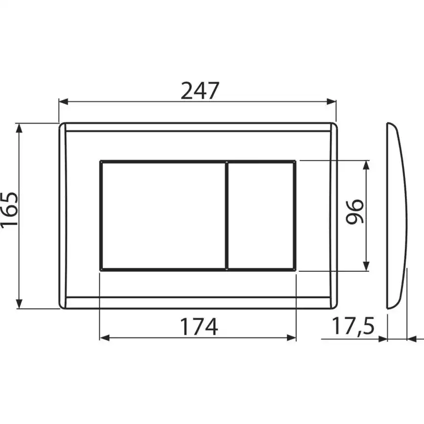 Кнопка смыва Alcaplast M278 Черная фото 2