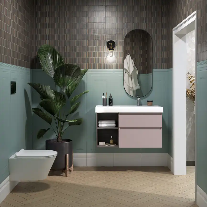 Раковина KERAMA MARAZZI CUBO правая подвесная\мебельная, 90 см, белая глянцевая, CU.wb.90Rh фото 3