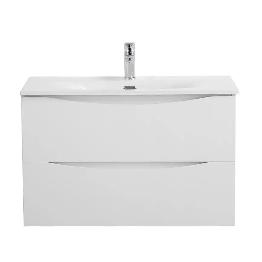 Тумба под раковину BelBagno MARINO-CER-MINI-800-2C-SO-BO-P подвесная Bianco Opaco фото 1