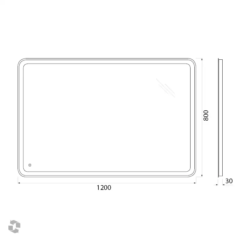 Зеркало BelBagno MARINO 120х80 SPC-MAR-1200-800-LED-TCH с подстветкой, сенсорный выключатель фото 9