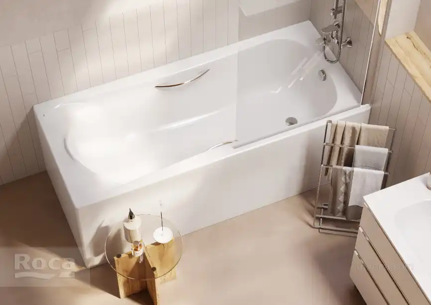 Акриловая ванна Roca BeCool 170х80 ZRU9302852 прямоугольная, Белая фото 9