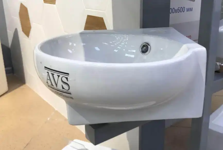 Раковина угловая AVS Лара 39х37 подвесная, белая фото 6